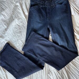 PAIGE Women's Dark Blue Bootcut Jeans